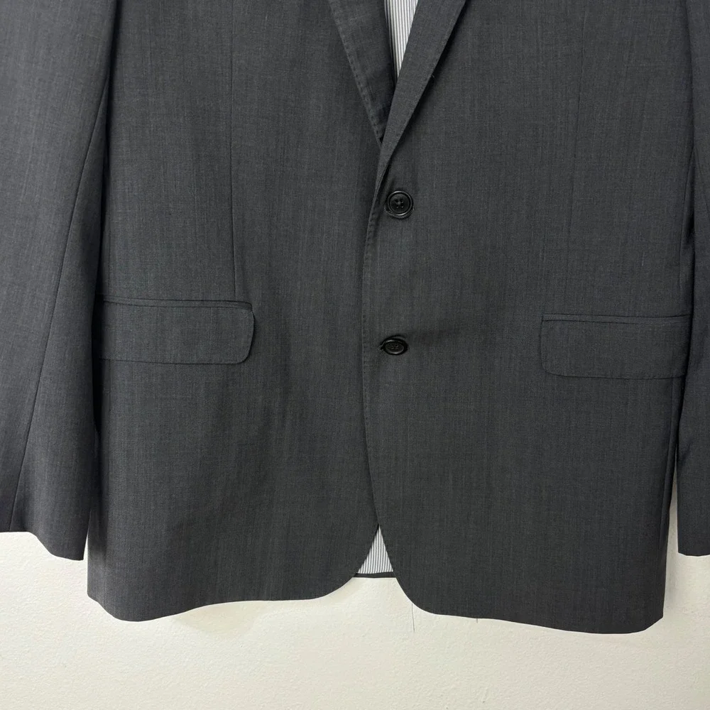Brooks Brothers Explorer Regent Fit Blazer Mens 44L Charcoal Gray Wool Jacket